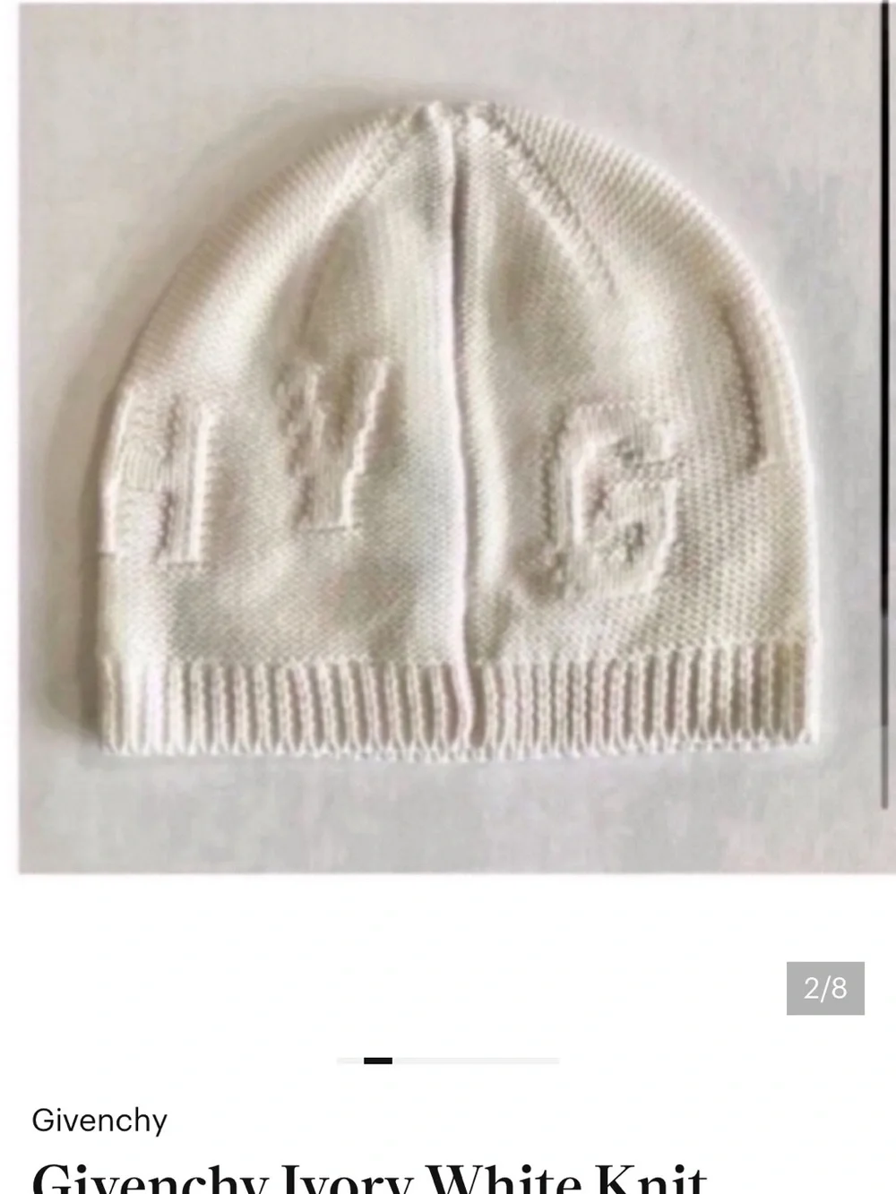 Givenchy Kids Cream Knit Beanie with Embossed Logo